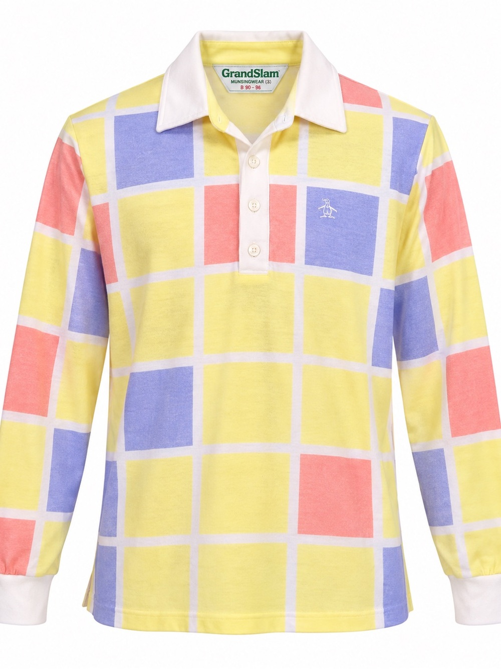 Vintage 70sGrand Slam Munsingwear Men’s Polo Small Pastel Geometric Penguin Golf